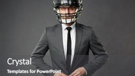  Presentation with motivation ball hill businessman - Theme featuring protected business - businessman in helmet background and a dark gray colored foreground
