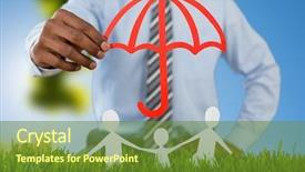  Presentation with family day - Slide deck enhanced with protected by a red umbrella background and a tawny brown colored foreground