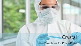  Presentation with petri dish - Audience pleasing presentation theme consisting of liquid in a petri dish backdrop and a light blue colored foreground