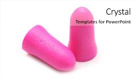  Presentation with hearing - Beautiful presentation featuring protected hearing ear plugs - protective earplug backdrop and a white colored foreground