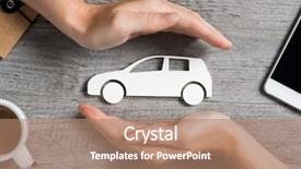  Presentation with automotive - Beautiful PPT theme featuring protecting car car insurance backdrop and a coral colored foreground