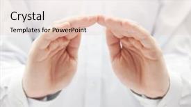  Presentation with space - PPT theme having protecting hands space to insert background and a lemonade colored foreground