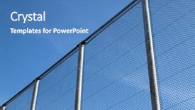  Presentation with chain - Theme with protecting perimeter - big wire chain security fence background and a teal colored foreground