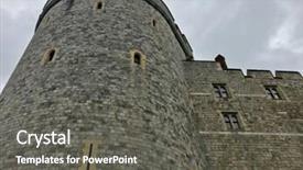  Presentation with castle - Presentation consisting of protecting perimeter - castle fortifications background and a dark gray colored foreground