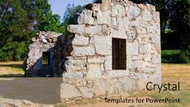  Presentation with jail - Presentation theme featuring protecting perimeter - jail in ruins background and a  colored foreground