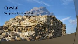  Presentation with ancient ruins - Cool new presentation theme with protecting perimeter - ruins of ancient wall backdrop and a teal colored foreground