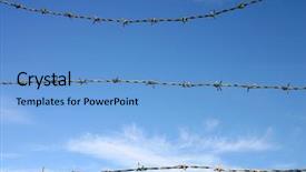  Presentation with barbed wire fence prison concept - Presentation consisting of twenty thousand species of plants background and a wine colored foreground