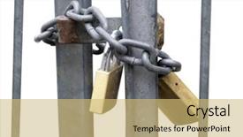  Presentation with metal sodium - PPT theme consisting of protecting perimeter - two padlocks securing a metal background and a  colored foreground