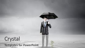  Presentation with sprout - Colorful presentation theme enhanced with protecting sprout growing in desert backdrop and a  colored foreground