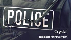  Presentation with honey bee closeup view - Slide deck consisting of crop protection - closeup rear view of policeman's background and a wine colored foreground