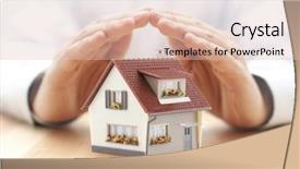  Presentation with house - Theme consisting of protection - protect your house background and a lemonade colored foreground