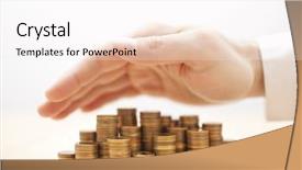  Presentation with money volt - Theme consisting of protection - protect your money background and a sky blue colored foreground