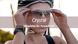  Presentation with female ovary cycle - Theme featuring protection - young female wearing protective cycling background and a violet colored foreground