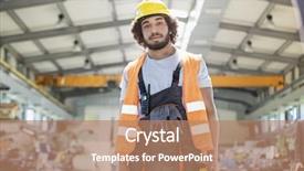  Presentation with medical protective wears - Slides having protection 1 - portrait of young man wearing background and a coral colored foreground