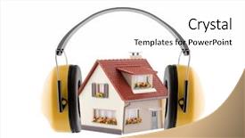  Presentation with hearing - Colorful PPT theme enhanced with protection against noise hearing protection backdrop and a white colored foreground