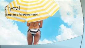  Presentation with umbrella protection - Presentation enhanced with protection and summer body care background and a  colored foreground