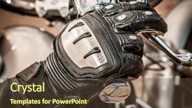  Presentation with motorcycle racing - Presentation design consisting of protection from falls and accident background and a tawny brown colored foreground