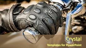  Presentation with motorcycle racing - PPT theme enhanced with protection from falls and accident background and a tawny brown colored foreground