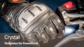  Presentation with motorcycle racing - Colorful PPT theme enhanced with protection from falls and accident backdrop and a gray colored foreground