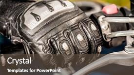  Presentation with motorcycle racing - Beautiful presentation design featuring protection from falls and accident backdrop and a tawny brown colored foreground