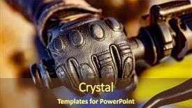  Presentation with motorcycle racing - Colorful PPT theme enhanced with protection from falls and accident backdrop and a tawny brown colored foreground