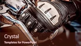  Presentation with motorcycle racing - PPT theme featuring protection from falls and accident background and a tawny brown colored foreground
