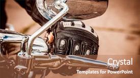  Presentation with motorcycle racing - Presentation design with protection from falls and accident background and a coral colored foreground