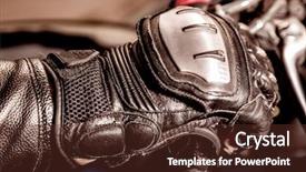  Presentation with motorcycle racing - Cool new slide set with protection from falls and accident backdrop and a tawny brown colored foreground