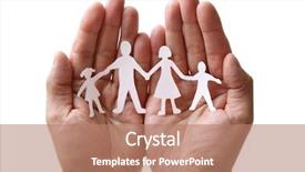  Presentation with family holding hands - Amazing slides having protection of cupped hands backdrop and a coral colored foreground