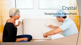  Presentation with energy savings - PPT theme with protection radiation - fitter with radiator energy savings background and a cool aqua colored foreground