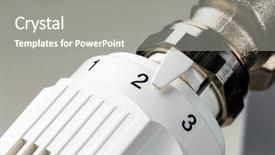  Presentation with temperature - Theme consisting of protection radiation - thermostat of a radiator is background and a gray colored foreground