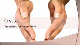  Presentation with hands the shape of a heart - Slides with protection shape on a white background and a lemonade colored foreground