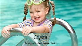  Presentation with medical marijuana leaves - Audience pleasing PPT theme consisting of protection water - baby in protective goggles leaves backdrop and a seafoam green colored foreground