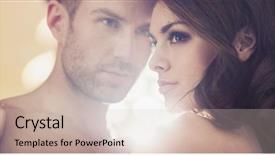  Presentation with wedding couple wishes - Slide set featuring protection woman - kissing couple portrait background and a lemonade colored foreground