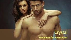  Presentation with sexy - Amazing PPT theme having protection woman - sexy couple portrait backdrop and a tawny brown colored foreground