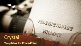  Presentation with economy - Presentation theme featuring protectionist-economy-text-written background and a tawny brown colored foreground