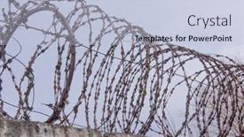  Presentation with blue sky - Theme enhanced with protective-coils-of-sharp-barbed background and a light blue colored foreground