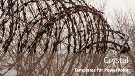  Presentation with razor - Colorful PPT layouts enhanced with protective-coils-of-sharp-barbed backdrop and a violet colored foreground