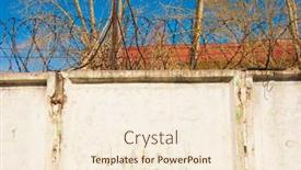  Presentation with blue sky - PPT theme enhanced with protective-coils-of-sharp-barbed background and a cream colored foreground