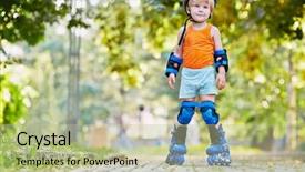  Presentation with equipment - Slides having protective equipment and roller background and a mint green colored foreground