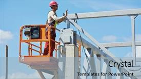  Presentation with metal frames - Cool new slides with white wedding cake with green decors and background backdrop and a tawny brown colored foreground