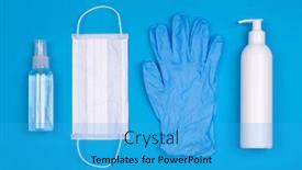  Presentation with virus infection - Cool new slide set with protective-equipment-for-prevention backdrop and a teal colored foreground