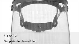  Presentation with shield - Amazing PPT theme having safety preventive - protective face shield isolated backdrop and a light gray colored foreground