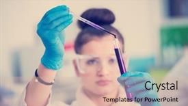  Presentation with making medicine - Slides enhanced with protective glasses making chemistry background and a lemonade colored foreground