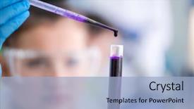  Presentation with making medicine - PPT layouts featuring protective glasses making chemistry background and a light blue colored foreground