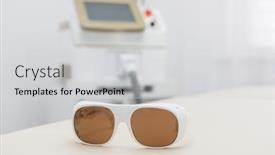  Presentation with hair spa - Audience pleasing PPT theme consisting of protective-glasses-on-laser-epilation backdrop and a light gray colored foreground