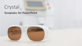  Presentation with hair spa - Beautiful PPT theme featuring protective-glasses-on-laser-epilation backdrop and a white colored foreground
