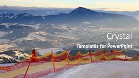  Presentation with ski - Colorful theme enhanced with protective-grid-on-the-ski backdrop and a gray colored foreground