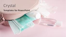  Presentation with medical bacteria - Presentation theme consisting of protective-medical-mask-sanitizer-gel background and a lemonade colored foreground