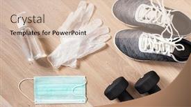  Presentation with medical bacteria - Slide set featuring protective-medical-mask-sanitizer-gel background and a lemonade colored foreground